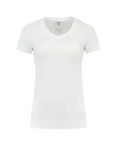 T-Shirt V Hals Fitted Dames